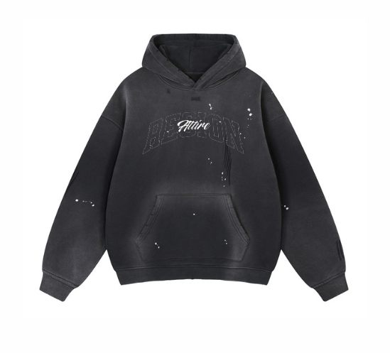 Vintage Washed Frayed Fleece Hoodie