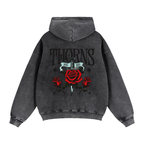 THORNS X ROSES Zip-Through Boxy Fleece Hoodie