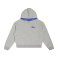 Contrast Plaid Boxy Zip Hoodie