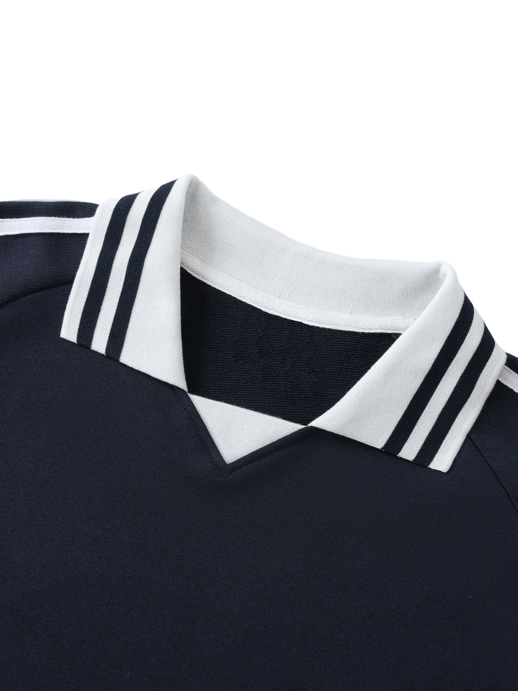 R3G10N Contrast Striped Lapel Collar Sweatshirt