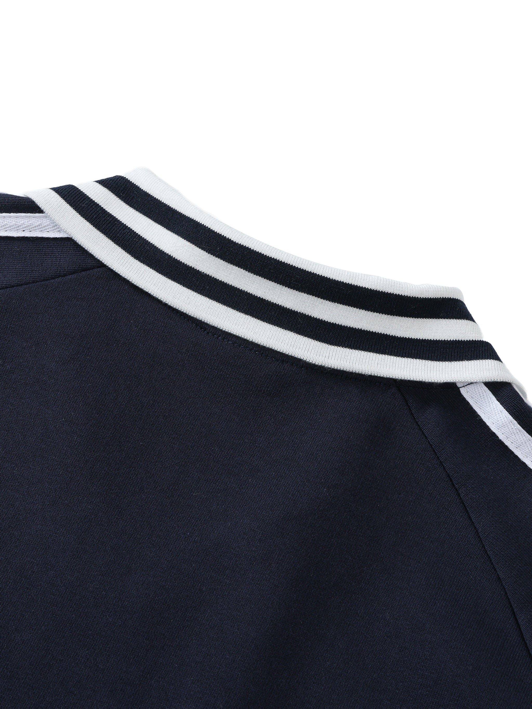 R3G10N Contrast Striped Lapel Collar Sweatshirt